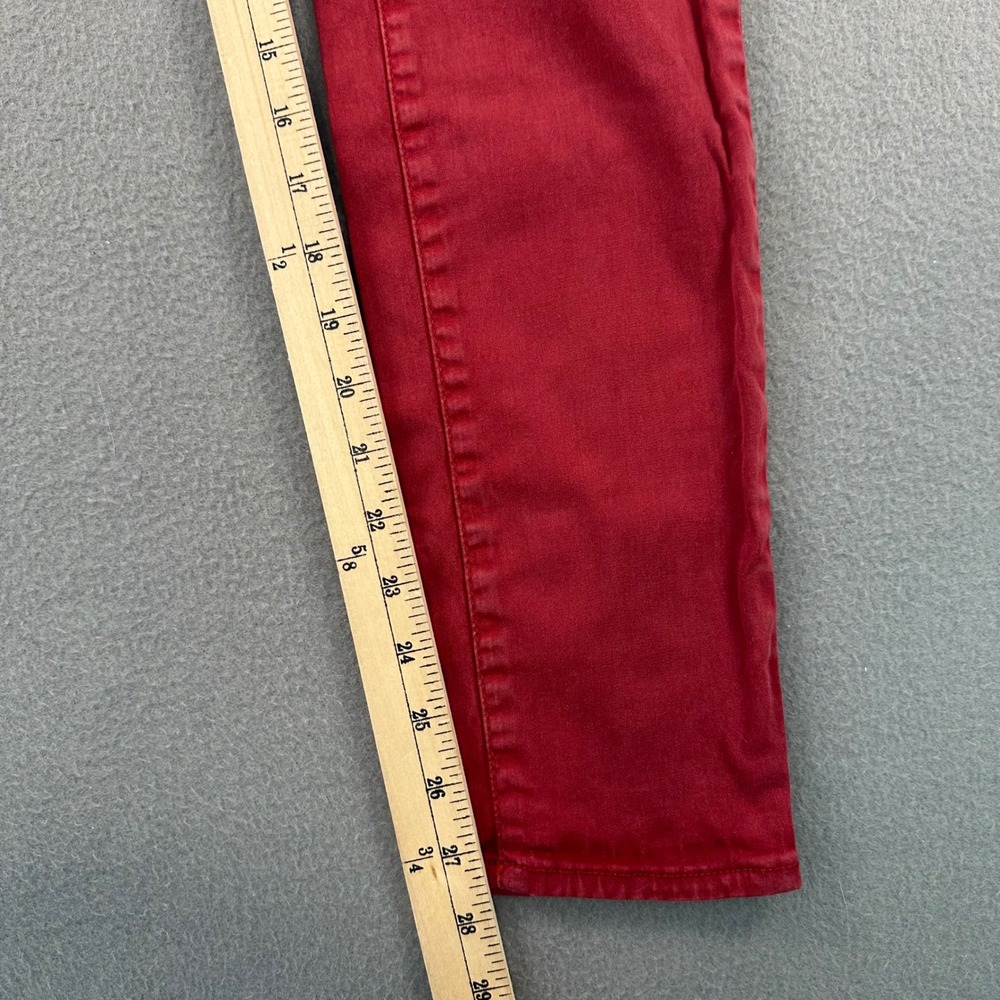 American Eagle Super Stretch Skinny Jeans Red Womens Size 12 Regular Mid Rise - Picture 7 of 12